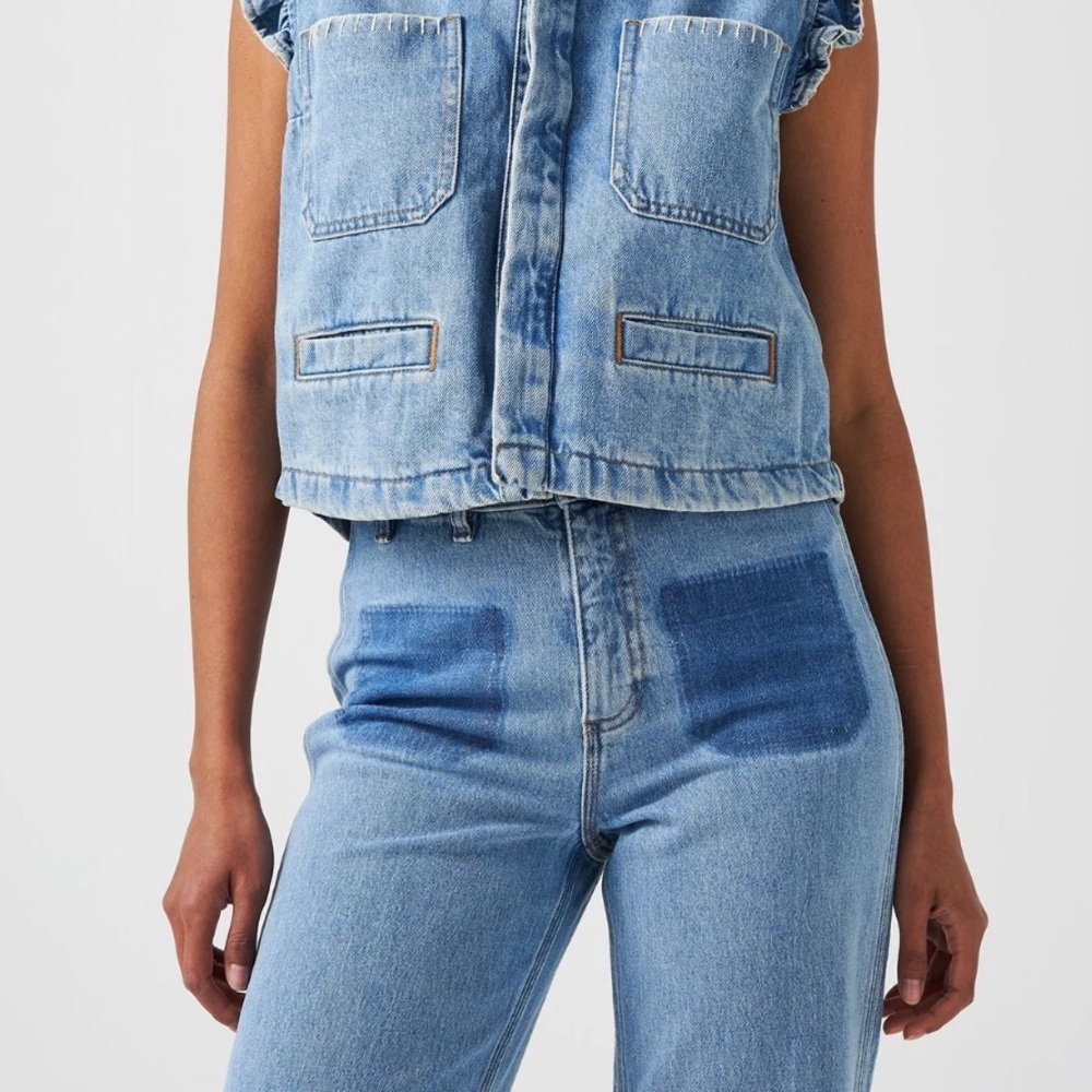 Seventy + Mochi Patched Pocket Mabel Jean in Rodeo Vintage Size 29 - Picture 3 of 9